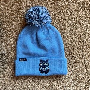 Zephyr Light Blue Kids Beanie with Pom Pom